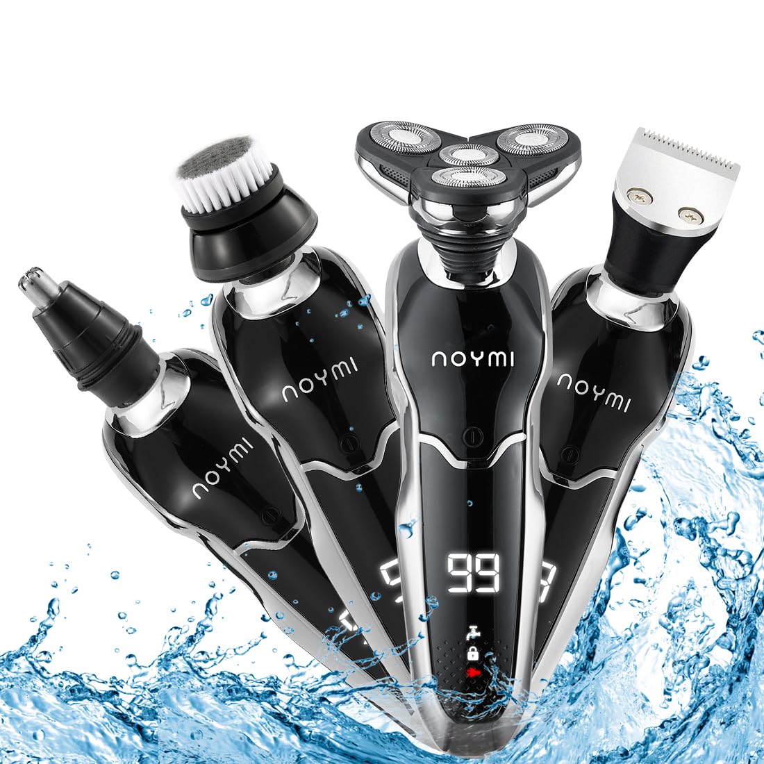 Noymi 4 in 1 Electric Shaver for Men, Nose Trimmer for Men, Shaving Machine, Beard Trimmer With Cleansing Brush, IPX6, Fast USB Charging Upto 90 Min of Use, Grooming Kit with Hair Clipper (B0C4LH4YQ4) Amazon Price History, Amazon Price Tracker