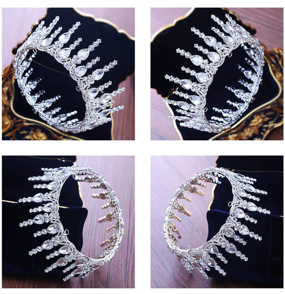Tiara Ruinuo 316L'Alliage Coiffe La Couronne Princesse Douce Ronde Goutte Argent Femme Simple Fashion Mariage Accessoires Cheveux Serre-Tête Vintage Cadeau Parti