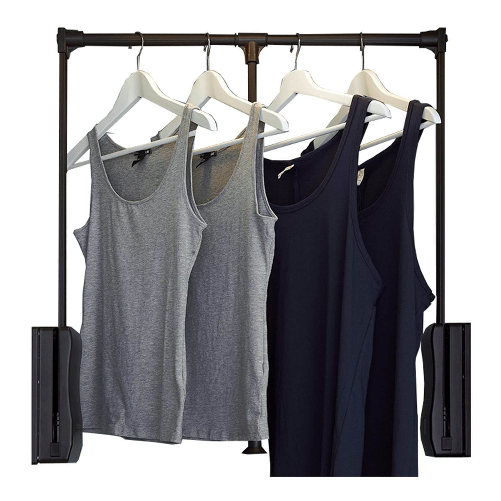 HTTGDGDH Adjustable Pull Down Closet Rail System, 37-121Cm Space-Saving Wardrobe Hanger Rod, Ideal For Bedroom Closets, Easy Access Clothing Storage,450-600mm