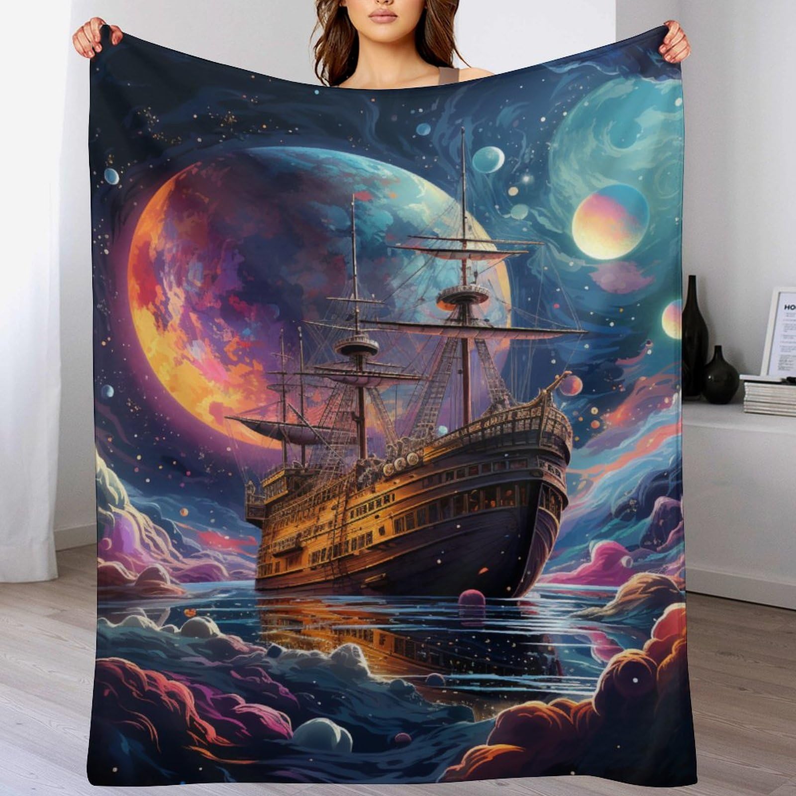 Xiputvl Sailboat Sailing Plush Cooling Blanket – Ultra Soft Fleece for Night Sweats, Cozy And Lightweight Blanket for Bed, Easy Care 40"x50"