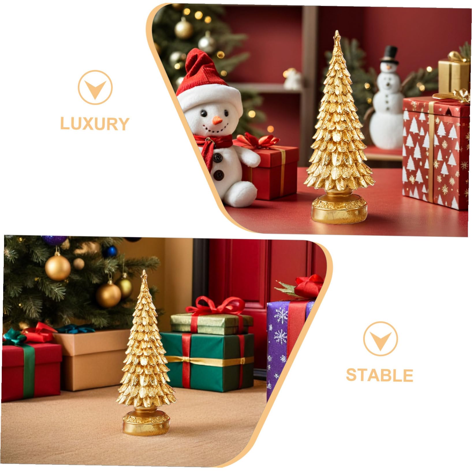 GLEAVI Adorno Dorado para Árbol De Navidad Estatuas De Resina Decoración Navideña Hogar Adornos De Mesa para Árbol De Navidad para Centro De Mesa Navideño y para Interiores