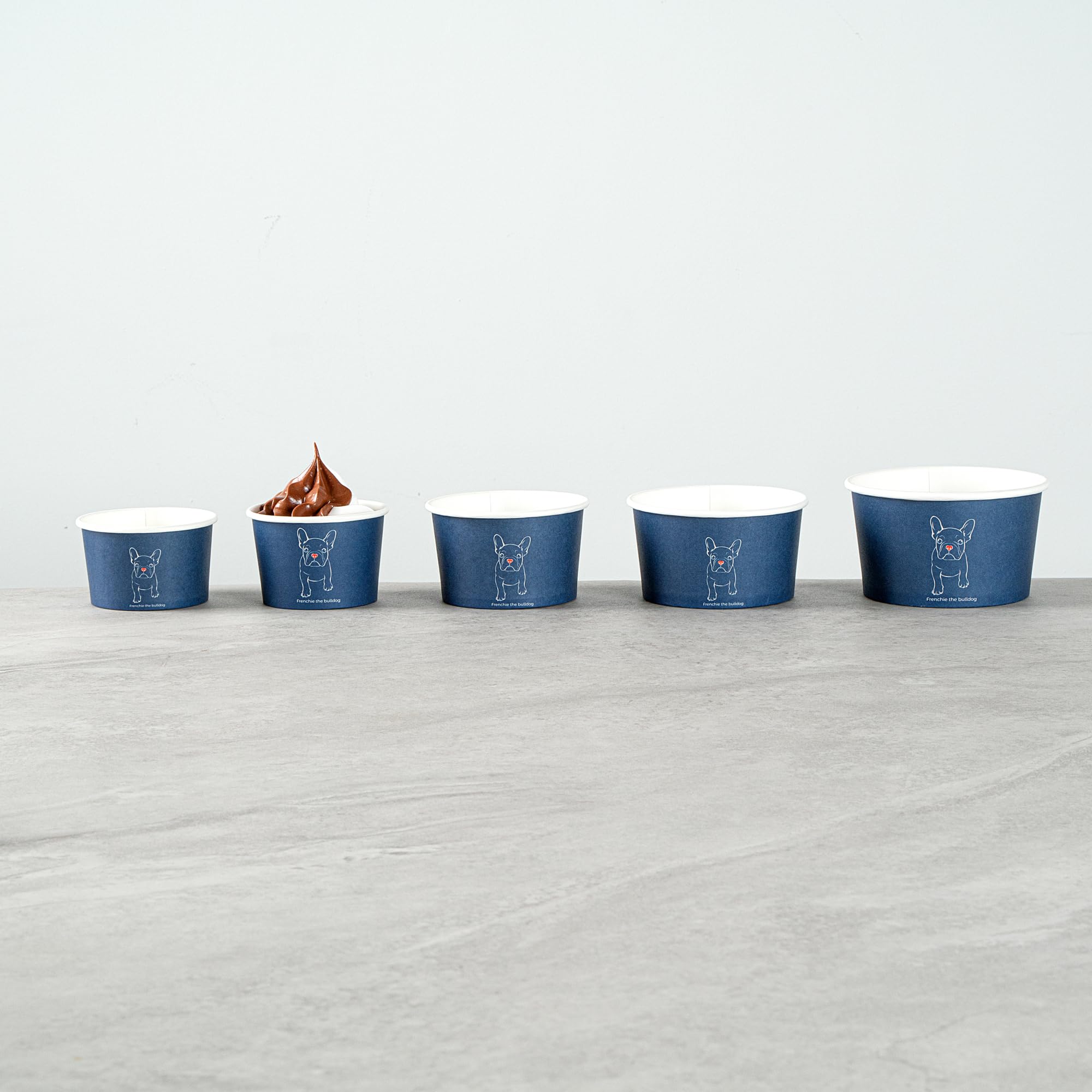 Restaurantware Coppetta - Vasos de postre de 4 onzas, 50 vasos desechables para helado, tapas se venden por separado, cuencos de papel francés para yogur congelado, para alimentos fríos y calientes