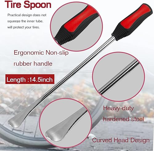 Miniatura 3 de Juego de herramientas de cucharas de neumáticos de 14.5 pulgadas, kit profesional de cambio de neumáticos para motocross, motocicleta, silla de
