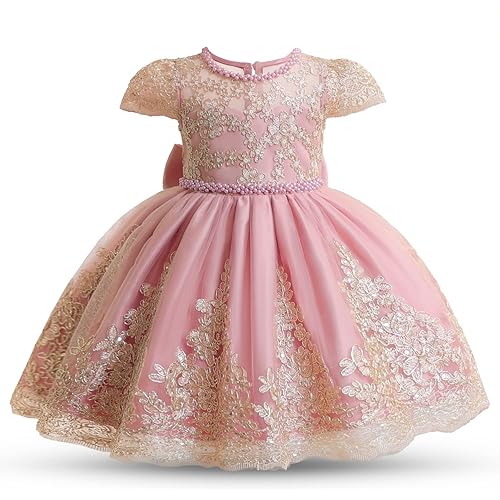 NNJXD Girls' Tulle Flower Princess Wedding Dress for Toddler and Baby Girl