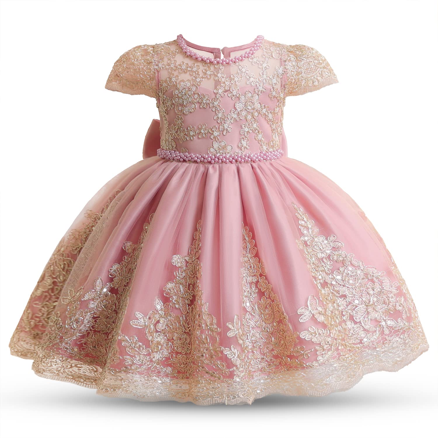 NNJXD Girls' Tulle Flower Princess Wedding Dress for Toddler and Baby Girl