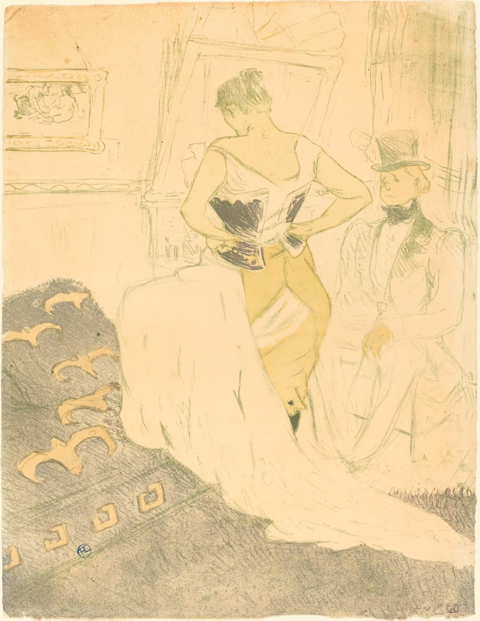ARTXLXXBN Famous Print Painting Colorful Art Print Woman in Corset by Henri De Toulouse Lautrec Canvas Art Decorations for Home Decor 60x90cm