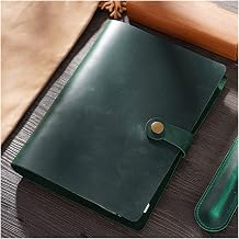 DUYHBAWRS Notebook Leather Spiral Notebook A5 Lock Cover Journal Office Teacher Student Diary Travel DIY Handmade Sketchbook 192 Pages Simple GiftBlack,Lattice paper
