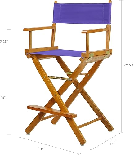 Miniatura 2 de Casual Home 220-05/021-41 - Silla de director de 24 in, marco de roble, lona morada, altura de mostrador