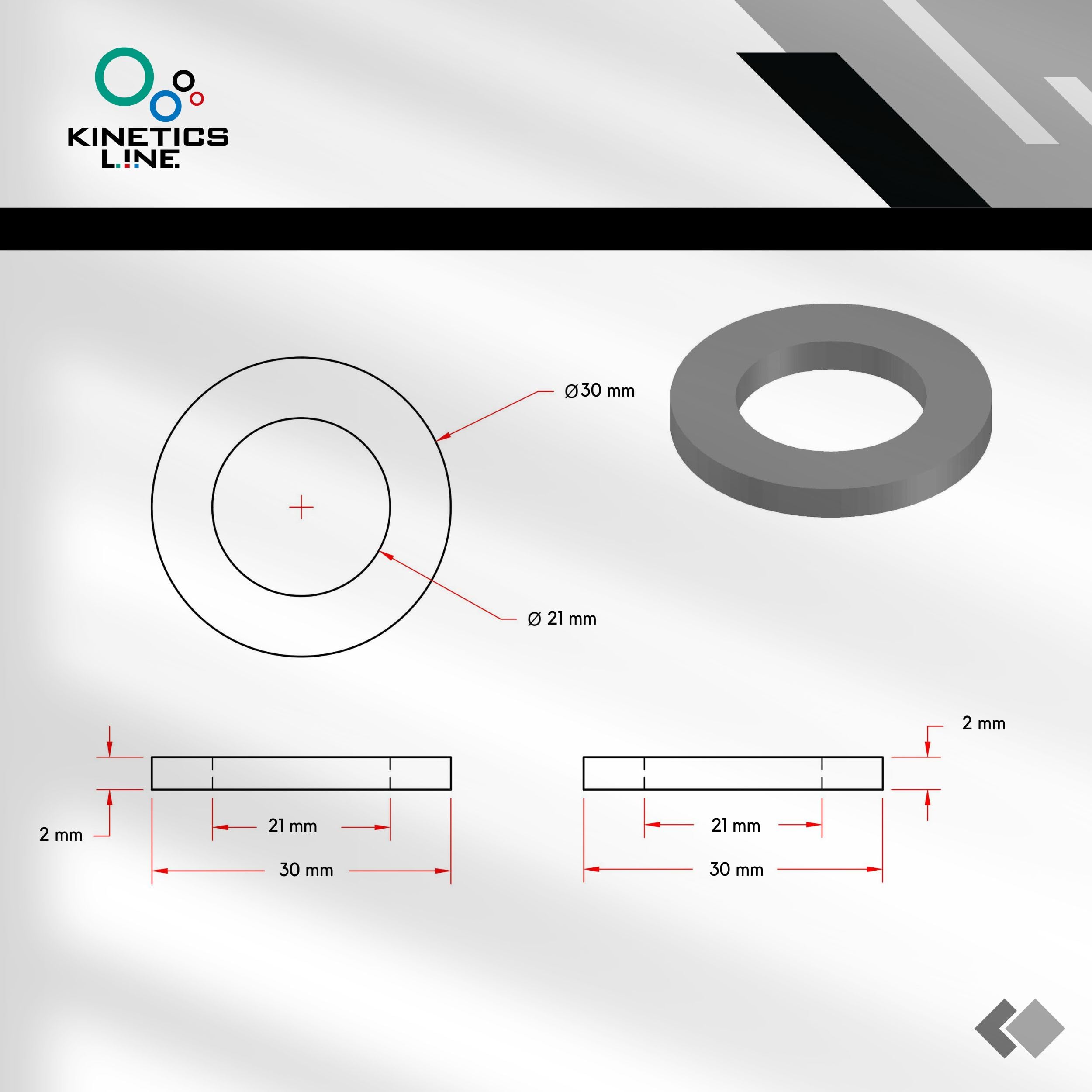 Joint Plat en Graphite Haute Température 1" (30 × 21 × 2 mm) – Lot de 25 – Jusqu’à 350 °C