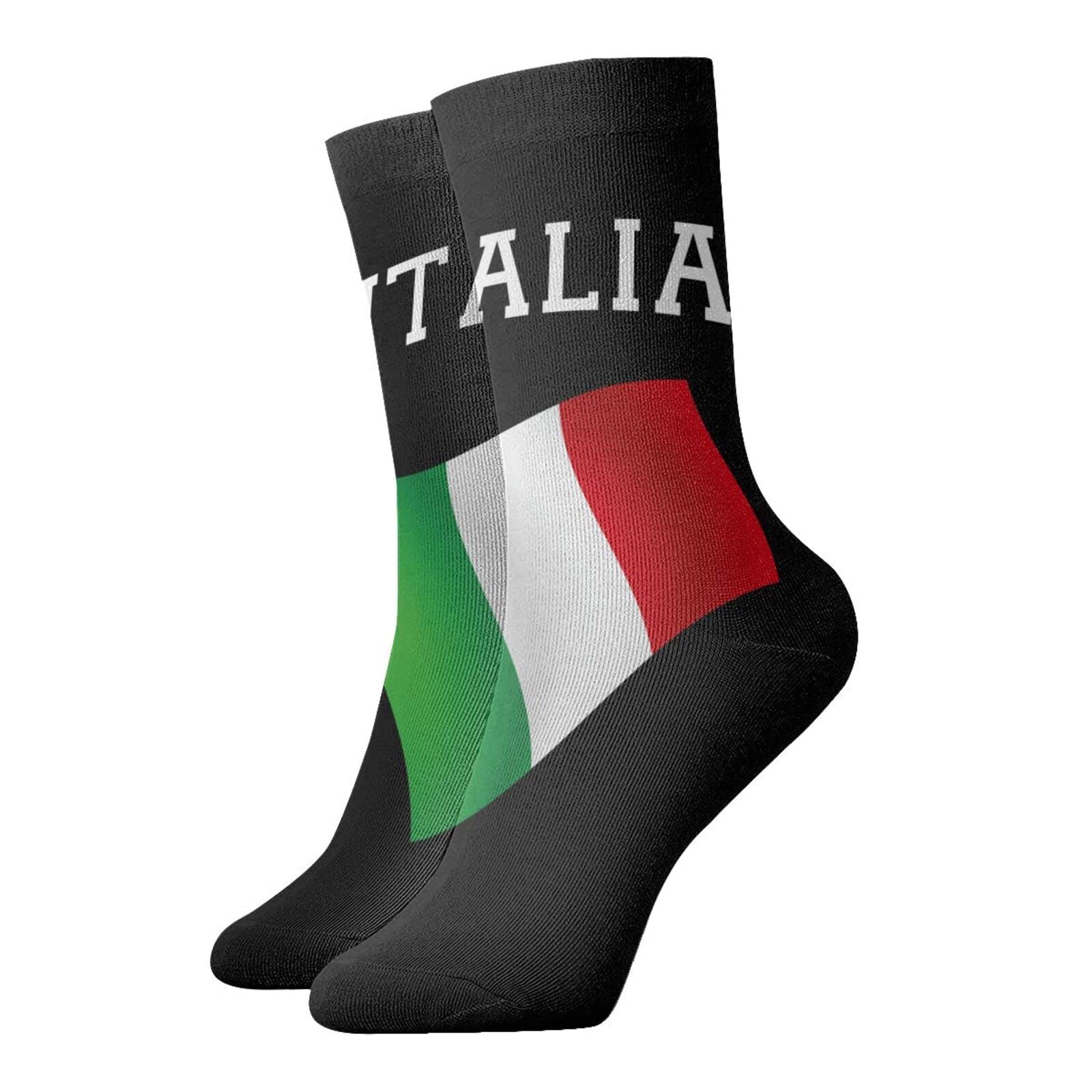 AOOEDM Italia Italy Italian Flag Socks Soft Running Hiking Work Sock Comfort Breathable Casual Sox for Men Women