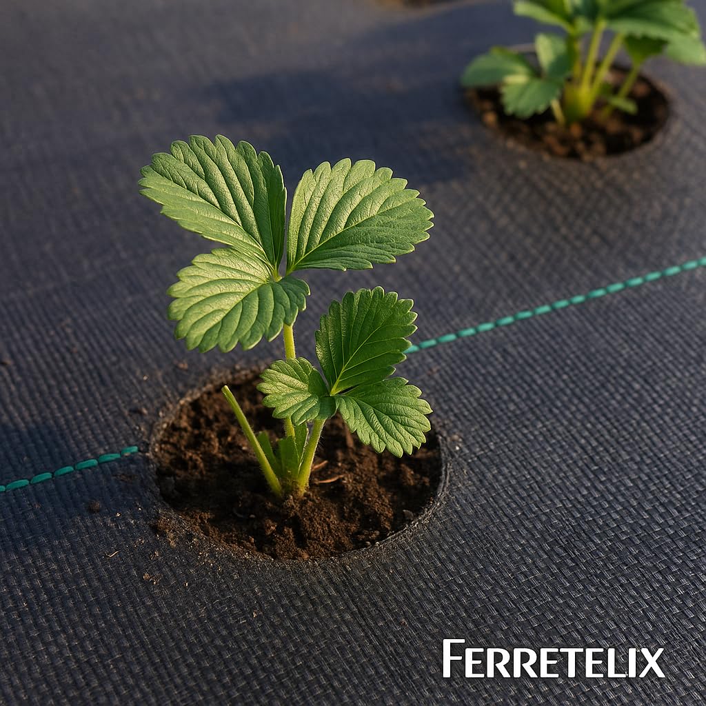 Ferretelix® Malla Lona antimalezas, jardín, Negra, agrícola, Barrera antiraíces, contra Las Malas Hierbas, Tela Permeable al Agua (10,00 x 3,30 m)