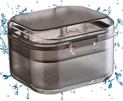 Retainer Holder - Night Guard Case | Denture Cup Holder Case Travel Waterproof with Leak Proof Lid, Denture Retainer Bath Box Storage Immersion Case by Jiehua