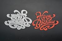 Vista 6 de Troqueles de corte de letras curvadas de cumpleaños para hacer tarjetas, troqueles de feliz cumpleaños, palabras de cumpleaños, marco de troqueles