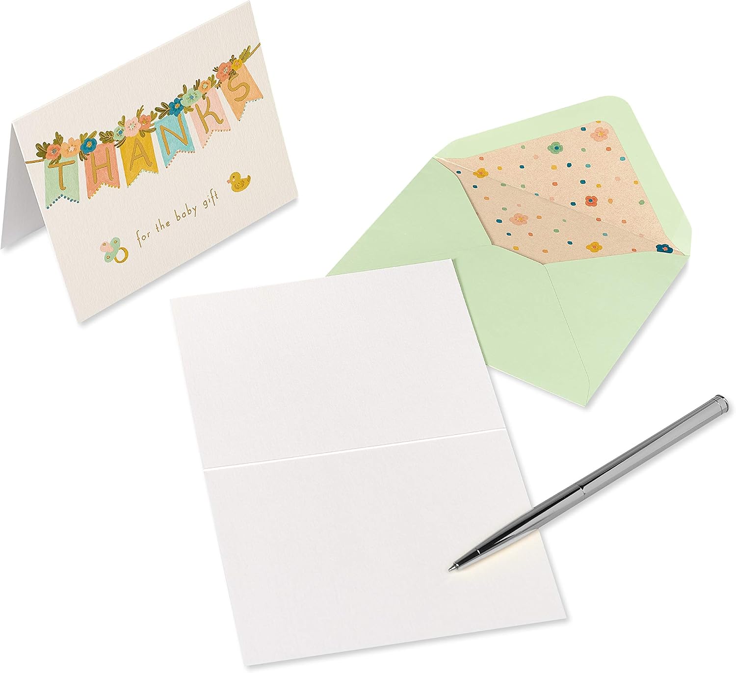 Papyrus Baby Thank You Cards with Envelopes, Floral (20-Count) image 3
