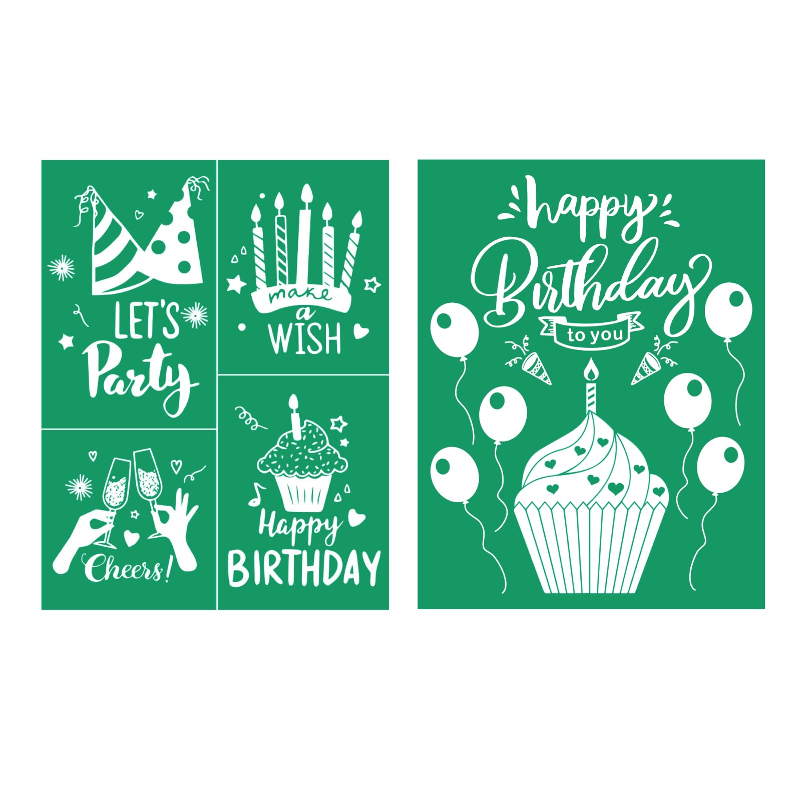 4PCS Wedding Silk Screen Stencils – Reusable Self-Adhesive Stencils For Painting On Wood, Fabric & Crafts