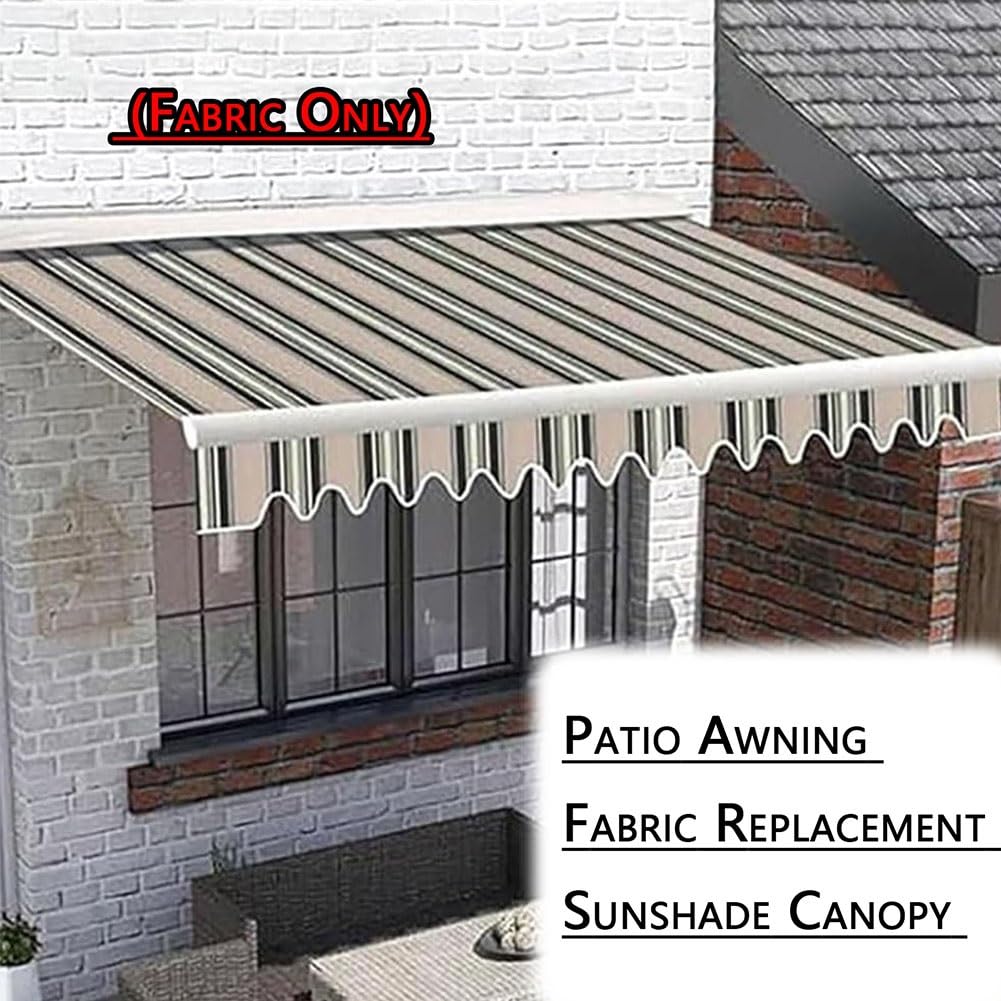 Zapasowa tkanina markizy do patio 500 x 300 cm, wodoodporny płócienny baldachim do ochrony przed deszczem, naturalny kolor, idealny do użytku na zewnątrz, 5 x 3 m