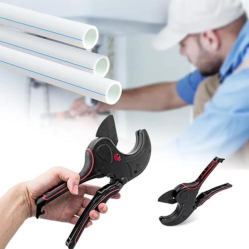 Miniatura 7 de AGOOBO Cortador de tubería de PVC, hasta 2-12 pulgadas, cortador de tubos de PVC con trinquete SK5, cortador de tubo para mangueras de plástico PPR