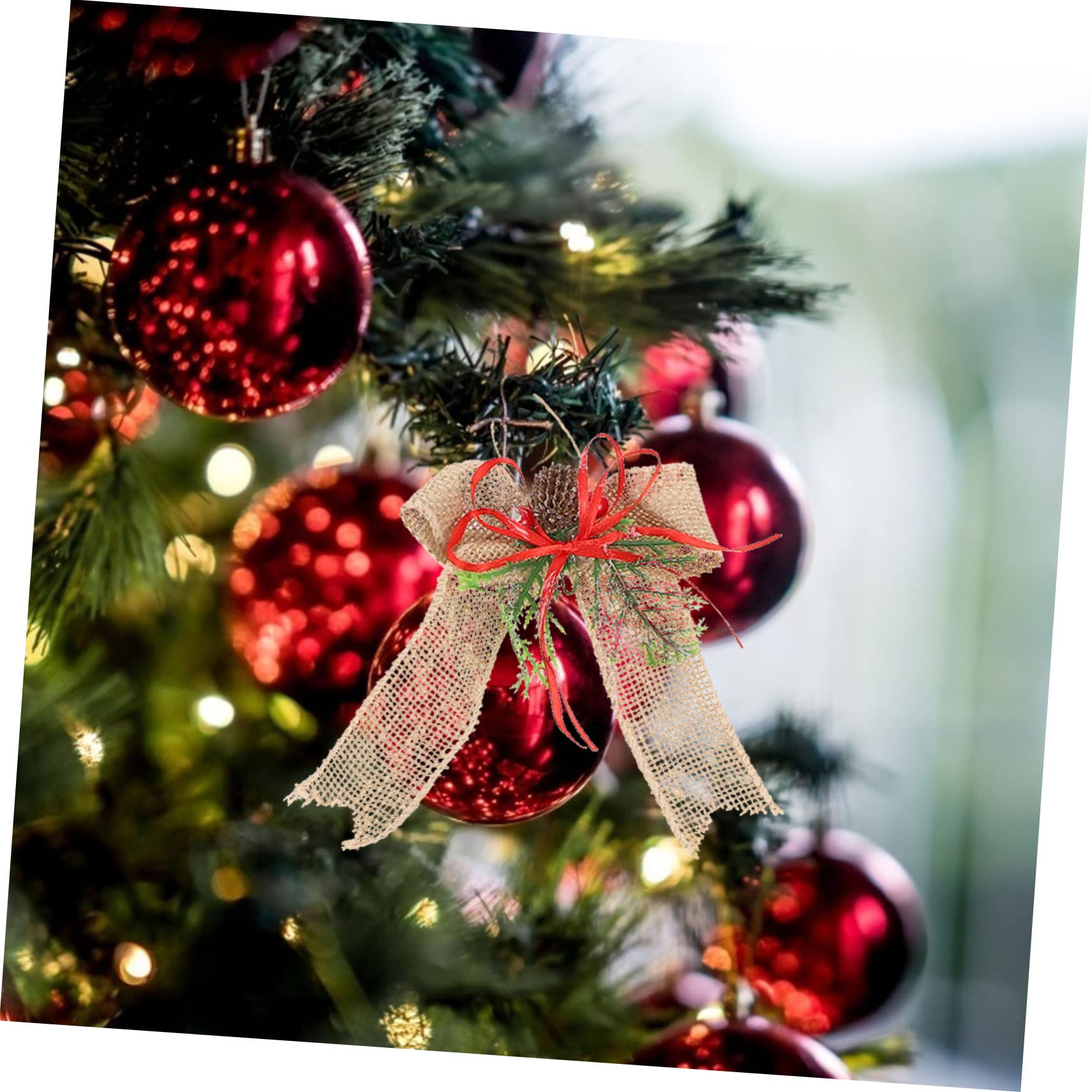 Cabilock 15 Pz Fiocco Di Natale Decorazioni Da Appendere Con Scena Natalizia Ghirlanda Che Fa L'arco Archi Della Porta Di Natale Nastri Per Regali Pacco Ornamento Biancheria