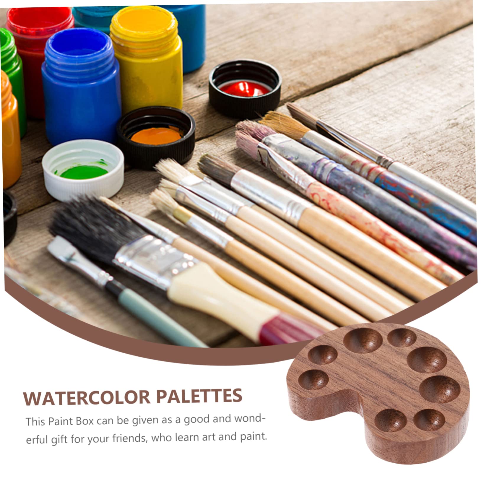Lurrose 3pièces Palette De Couleurs Bois pour Aquarelle Boîte De Rangement pour Pigments Palette De Peinture Bois Accessoire Artistique pour Étudiants Et Professionnels