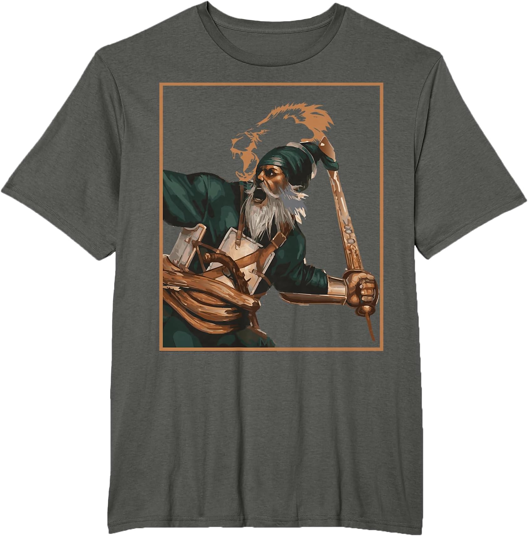 Sikh Martyr Baba Deep Singh Shahid Khanda Lion T-Shirt