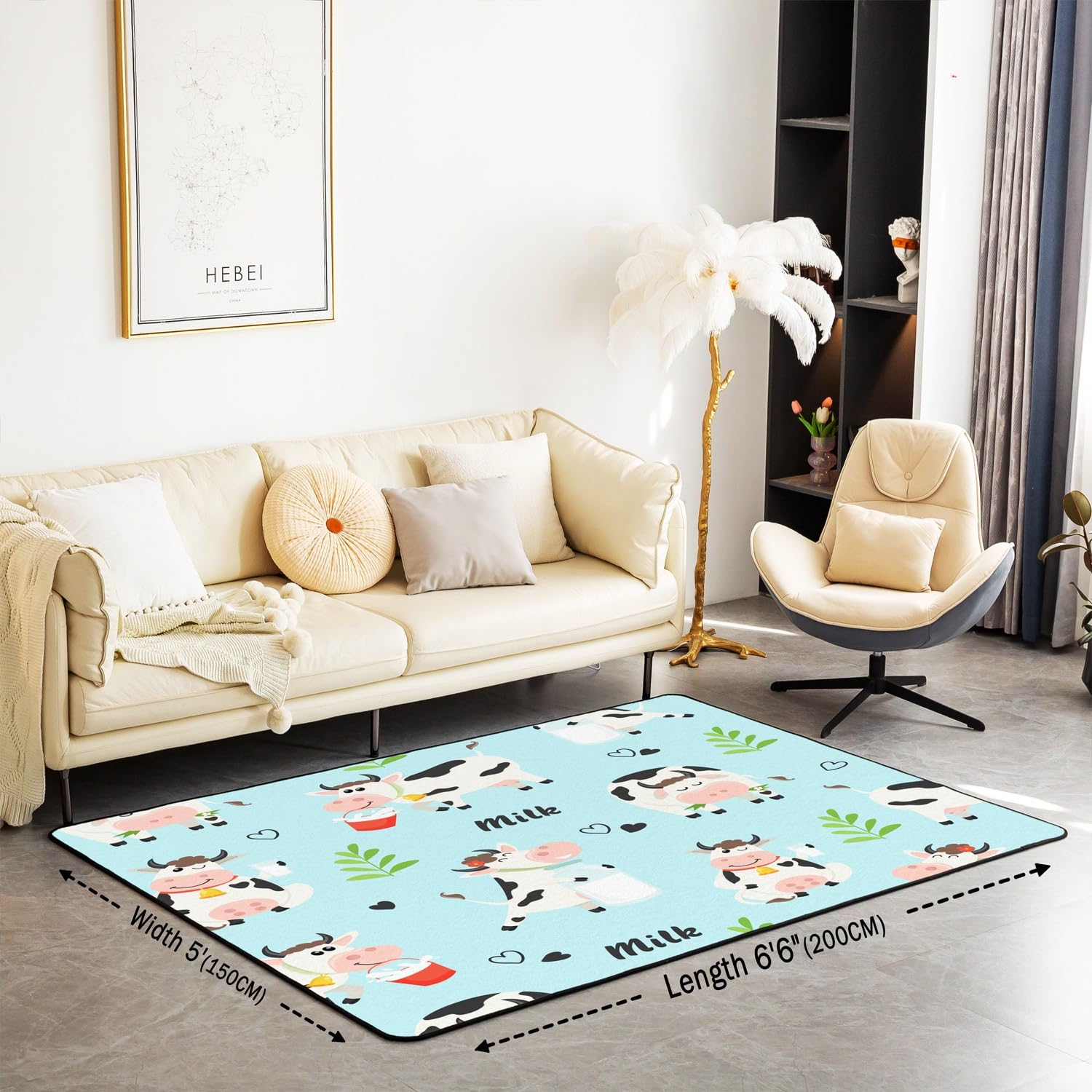 Tappeto per pavimento interno con escavatore, 150 x 200 cm, per veicoli da costruzione, tappeto per soggiorno, per bambini, ragazzi, ragazze, adolescenti, attrezzature, camion, decorazione della