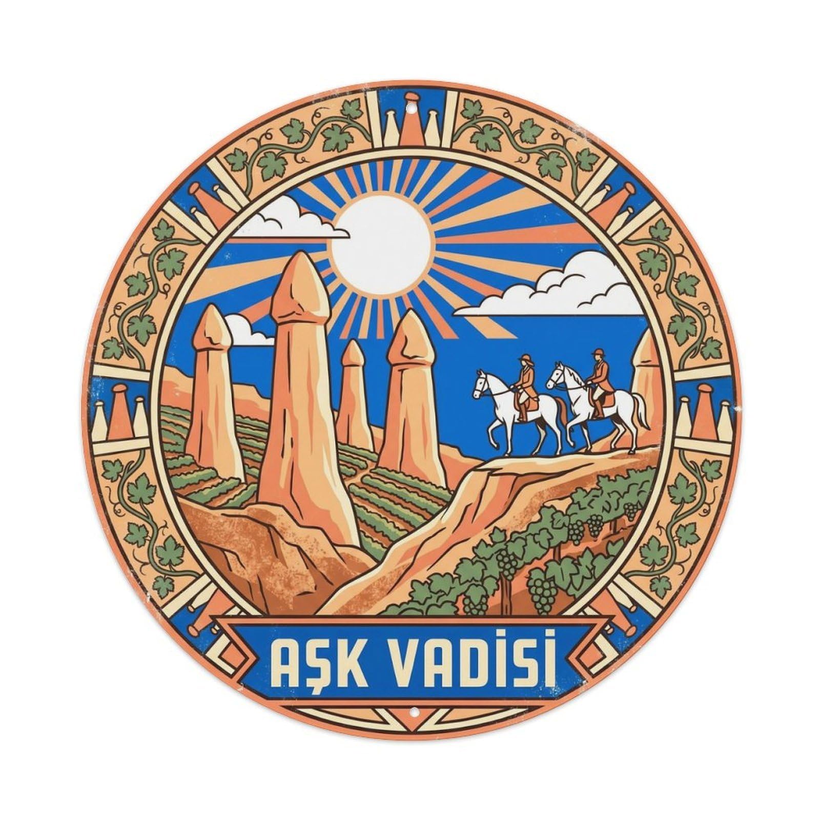 Cappadocia Love Valley Turkey Nature Retro Graphic Metal Tin Sign