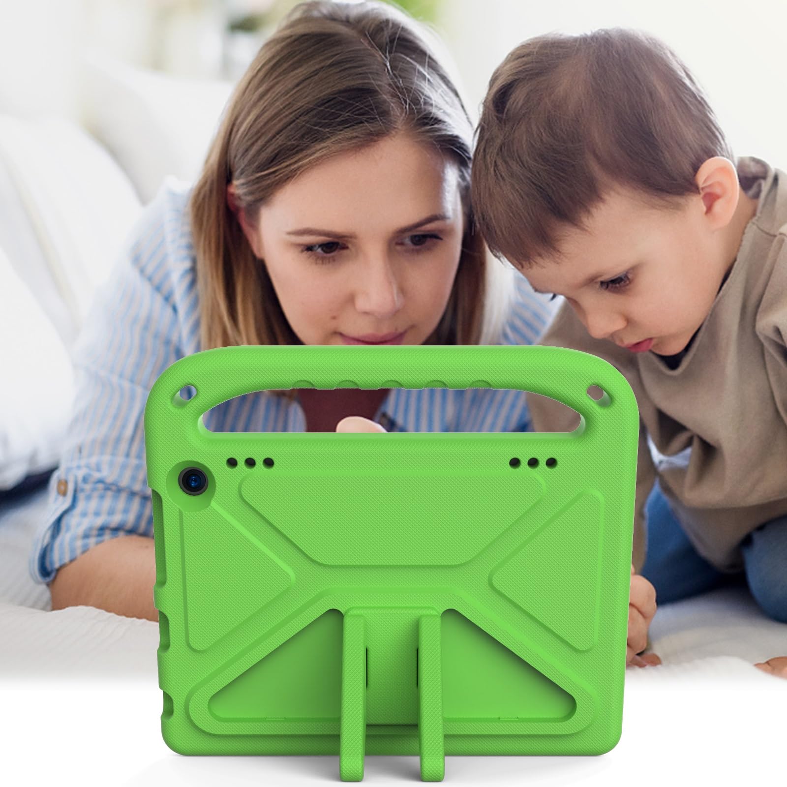 Ochronne etui na tablet Kompatybilny z Kindle Fire HD8/HD 8 Plus 2022 2020, amortyzujący wstrząsy, z uchwytem, ​​EVA, uchwytem, ​​solidne etui na tablet dla dzieci, lekkie Pełna ochrona(Ye?il)