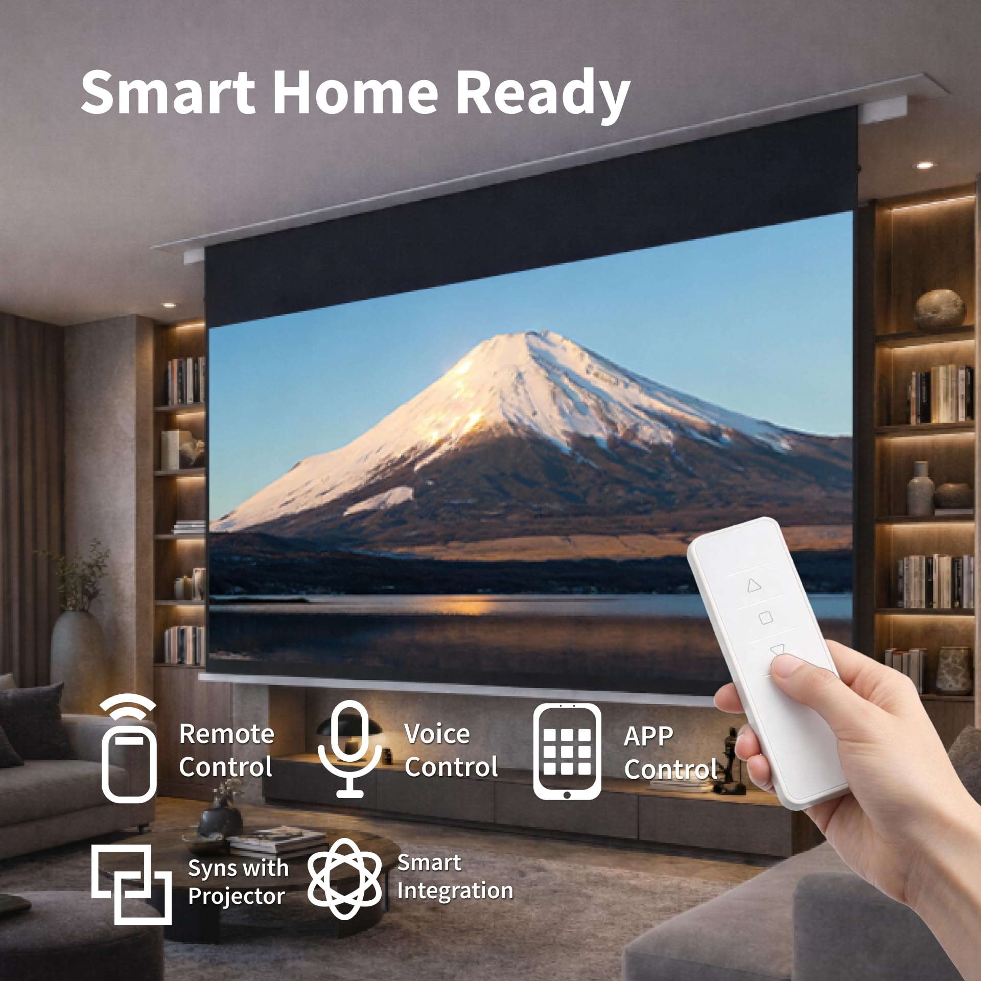 Cirrus CBSP Schermo di Proiezione 100 Pollici, Motorizzato da Incasso a Soffitto, ALR 4K/8K UHD, Compatibile con Proiettori UST, per Ambienti Luminosi C