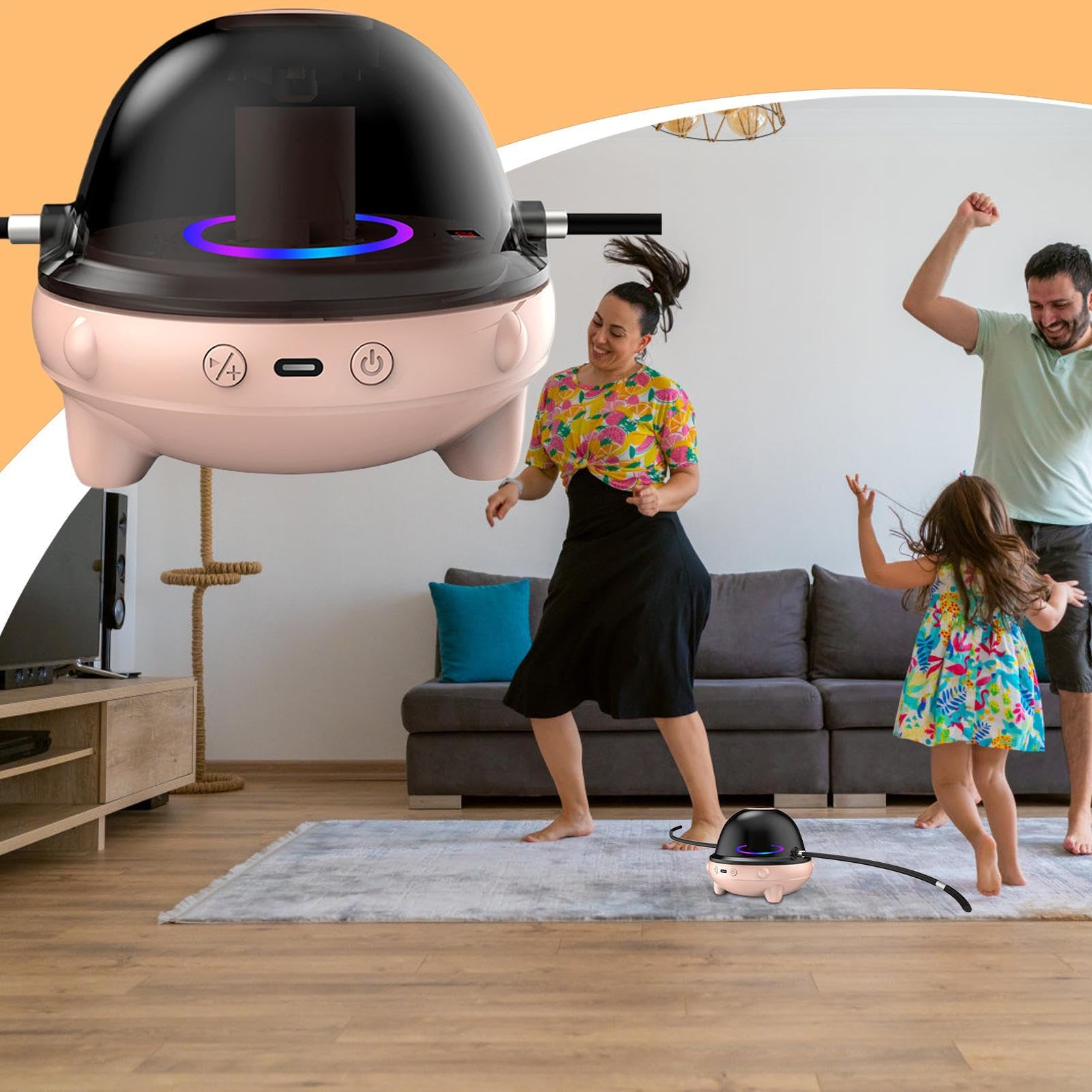 Corde à Sauter Intelligente Compteur de Saut avec Musique pour Fitness | Machine à corde à sauter intelligente sans fil avec télécommande 10 vitesses ajustable pour salle de sport, entraînement,