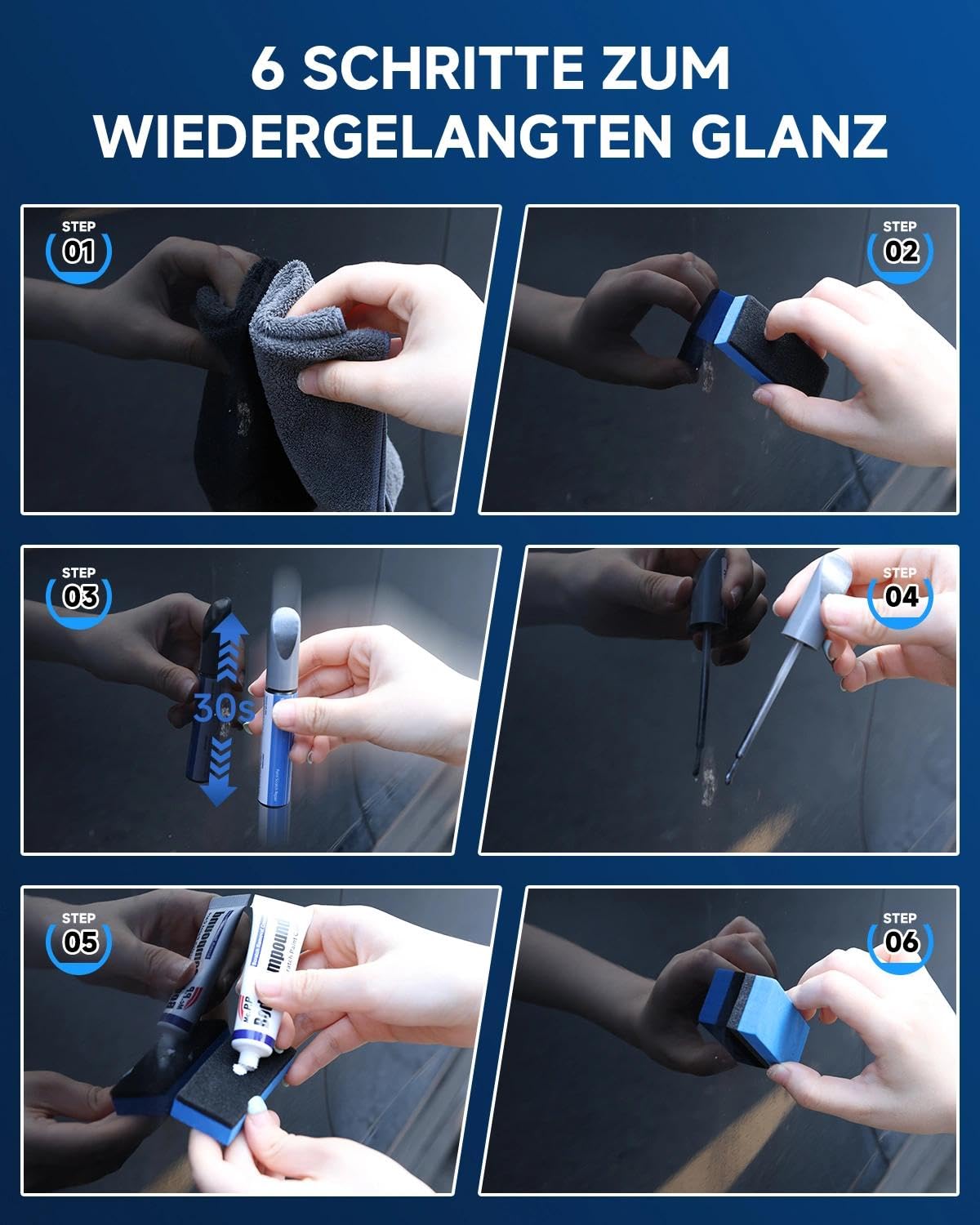 (L0K1) Oryxweiss Perl/Oryx White Perl Kit di ritocco della vernice dell'auto con rimozione dei graffi per Volkswagen/VW, riparazione dei graffi per l'auto, soluzione di riparazione rapida e semplice