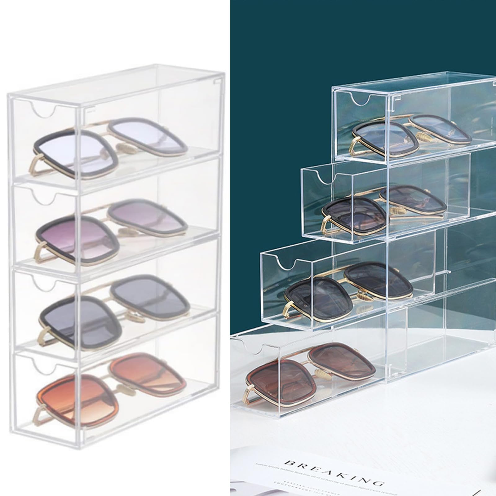 Amazon｜Syntelusa アクリル 収納ケース サングラス収納ケース 眼鏡