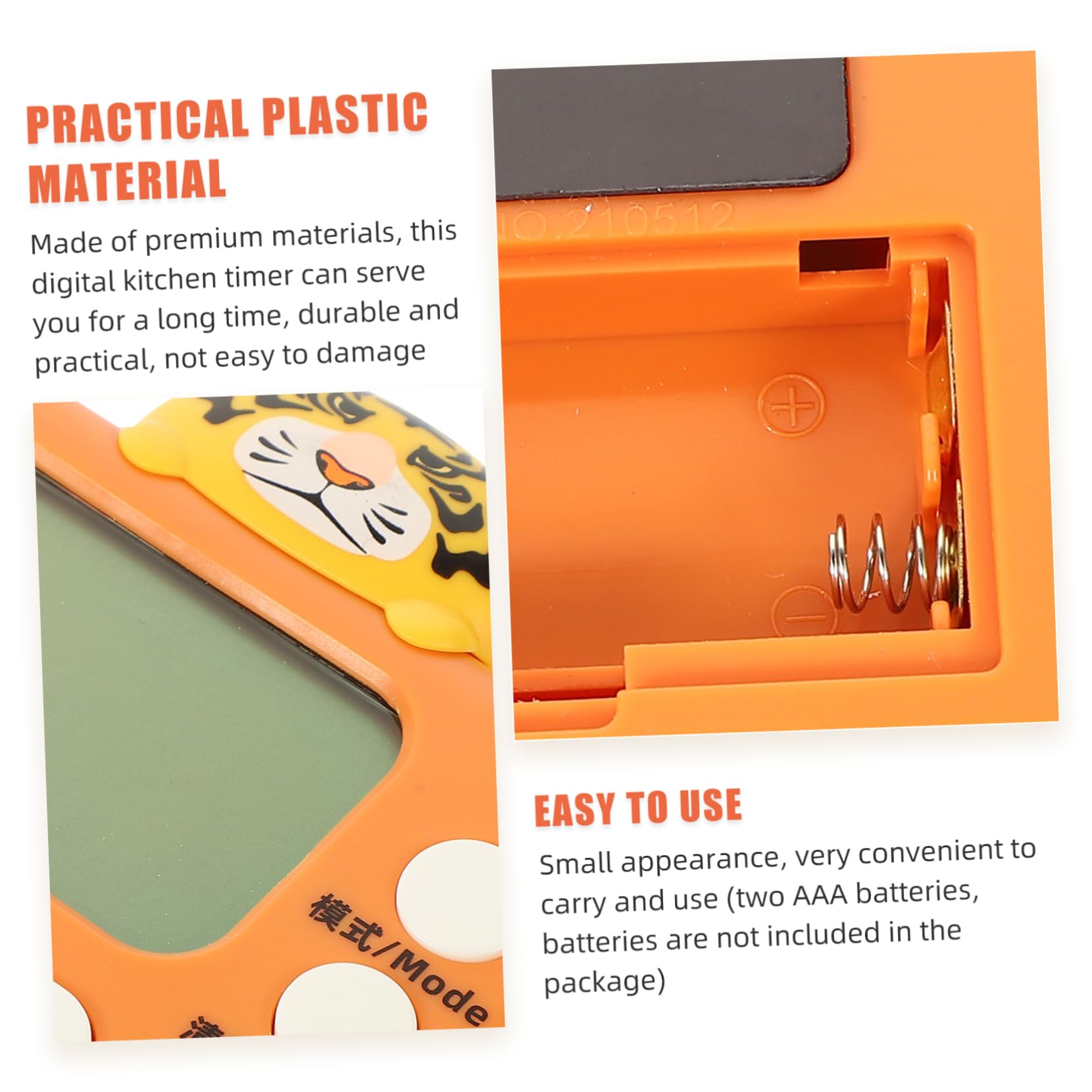 Cabilock 4 Pièces Réveil Minuteur Minuterie De Travail Minuteries De Cuisine pour Cuisiner Numérique pour Les Enfants D'examen Horloges Numériques Dur Plastique Orange