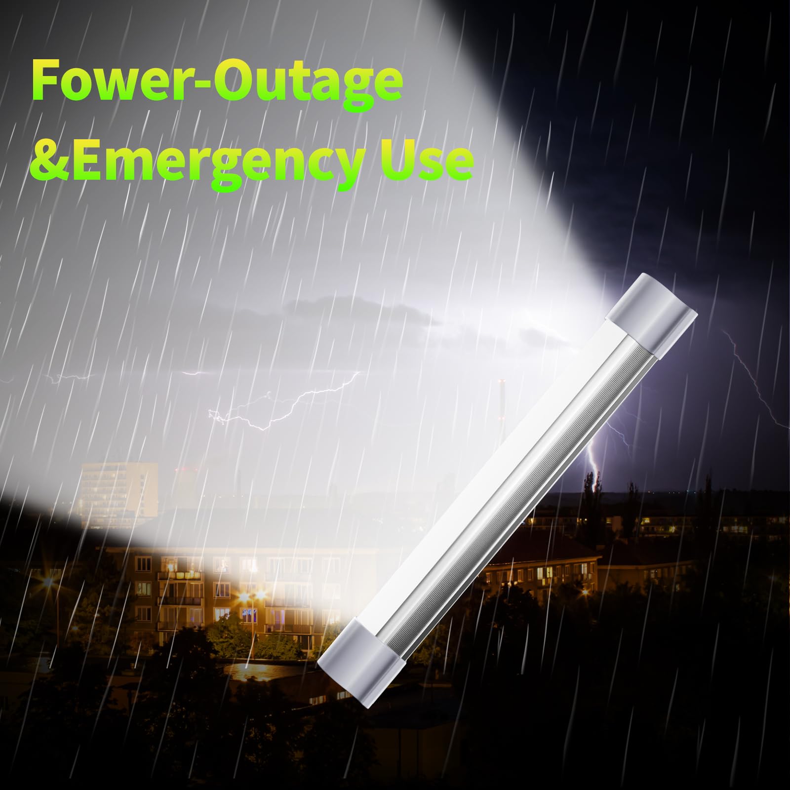 LETOUR Aimants Tube LED Lumière Feux de travail 120 W 8000lumens 5 niveaux d'intensité Lanterne de camping lumières USB Portable rechargeable avec 4 aimants Endurance pour 40 heures