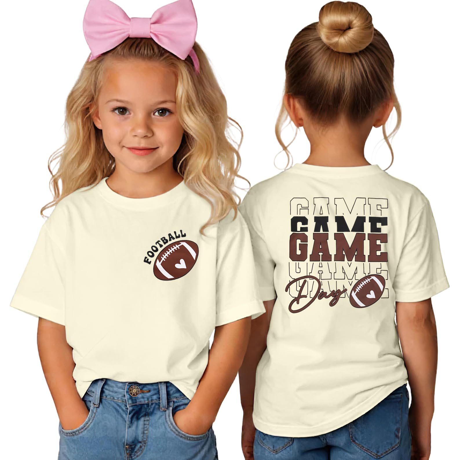 Toddler Football Sister Shirt Baby Girl Game Day Tee Sports Fans 2-8T