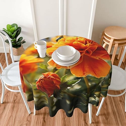 Miniatura 5 de CSGJMYGS Mantel con estampado de flores de otoño de caléndula a prueba de derrames, mantel de tela decorativa para el hogar, cocina, interior y