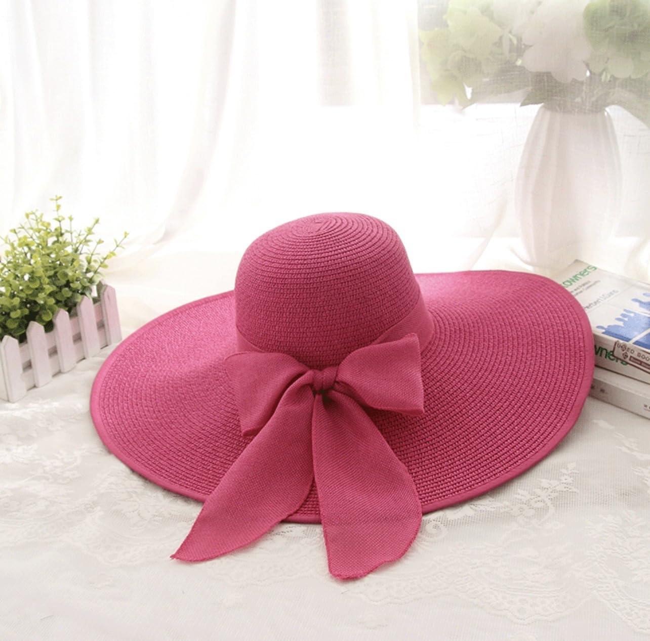 NIBHZ Sombrero de Paja de Verano para Mujeres con Sombrero de Playa de protección de Sol de ala Ancha para Viajes Mares,A