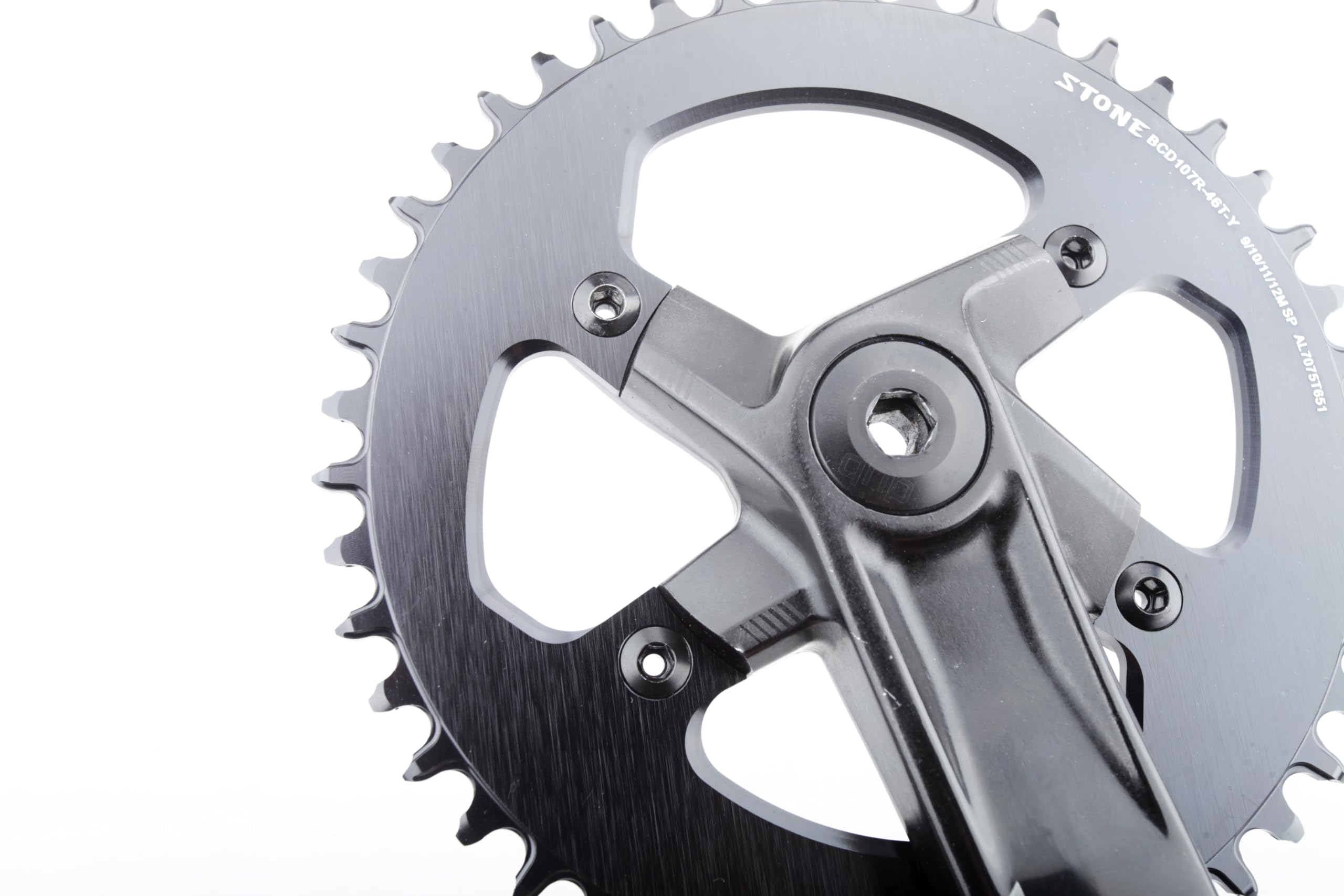 STONE Round Chainring Single Plate 107 BCD Compatible with SRAM Rival AXS Gravel Road Road CNC Aluminum 7075-T651 4 Arms 38T - Image 4