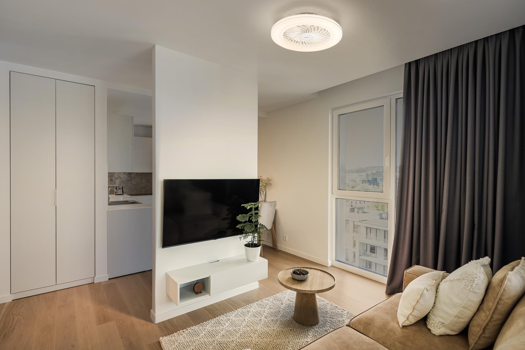 Osram LED-Deckenventilator Bayamo 590mm, 58 W, 2530 lm, CCT 3000-6500 K, RGB, 110° Abstrahlwinkel, 1935 m³/h Luftstrom, 50000 h Lebensdauer, dimmbar, Fernbedienung