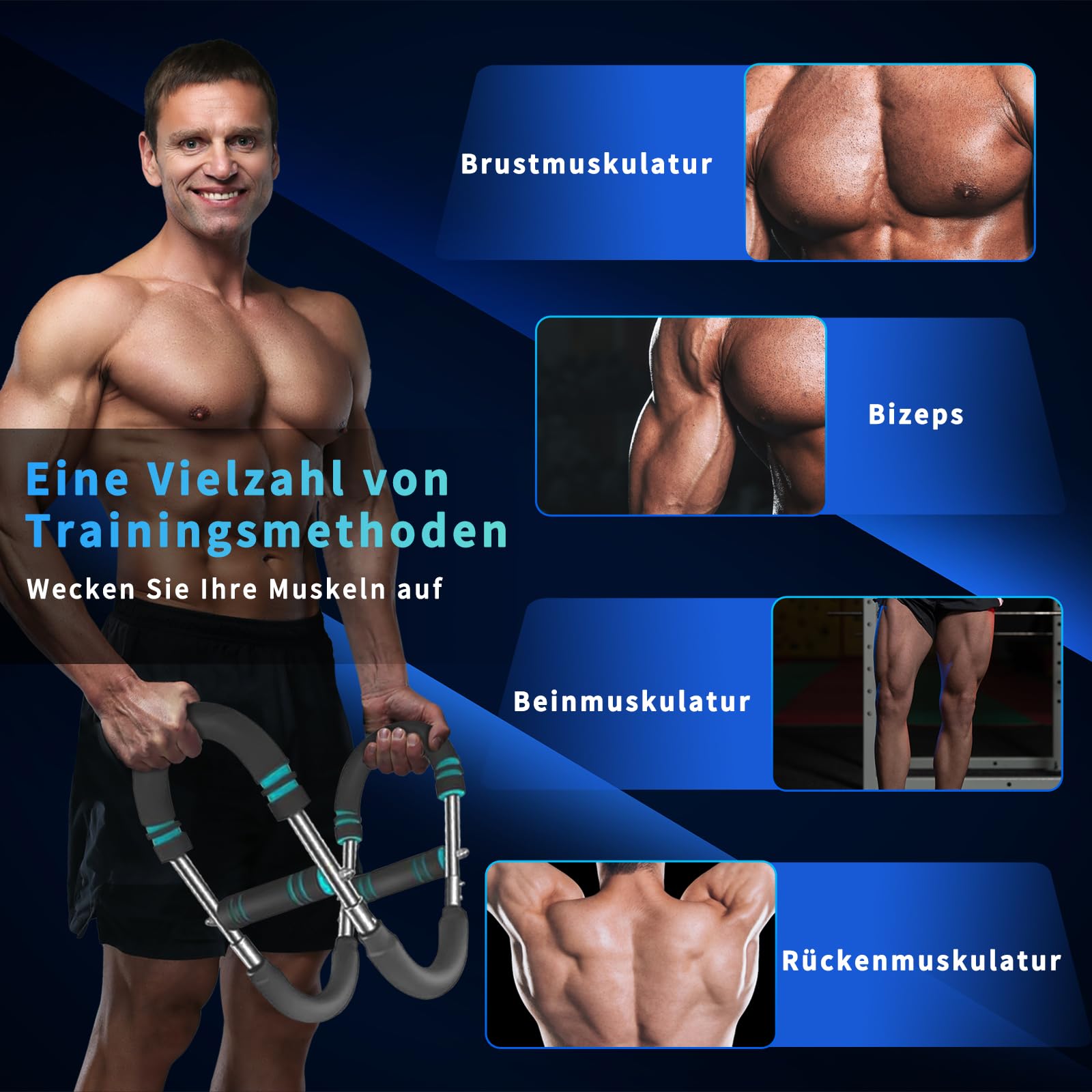 Twister-Armtrainer, verstellbares Brust Trainingsgerät, Heimtrainer, Twister-Armtrainer, tragbare Power-Twister-Stange, abnehmbares Design, Fitness überall
