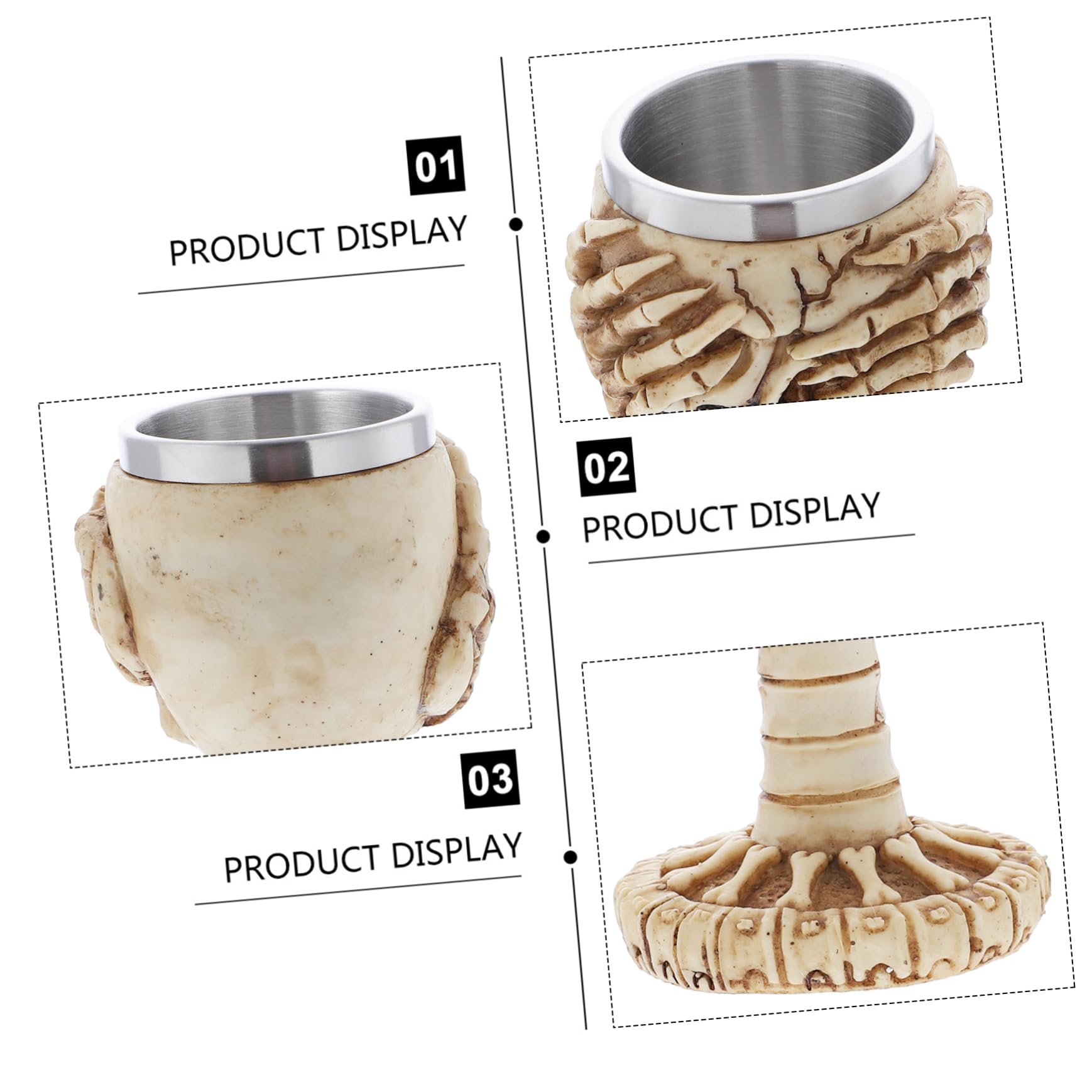 PRETYZOOM 4 Piezas De Taza De Acero Inoxidable En Esqueleto Humano Copa De Vino De Té De Halloween Bebidas De Cóctel Tazas De Café De Calavera 3D Copa De Calavera De Halloween Copas De