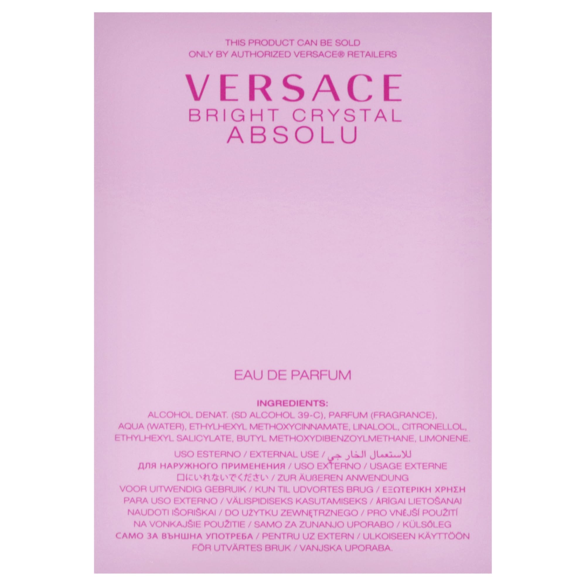 VERSACE BRIGHT CRYSTAL EAU DE PARFUM 30ML VAPO ABSOLU.