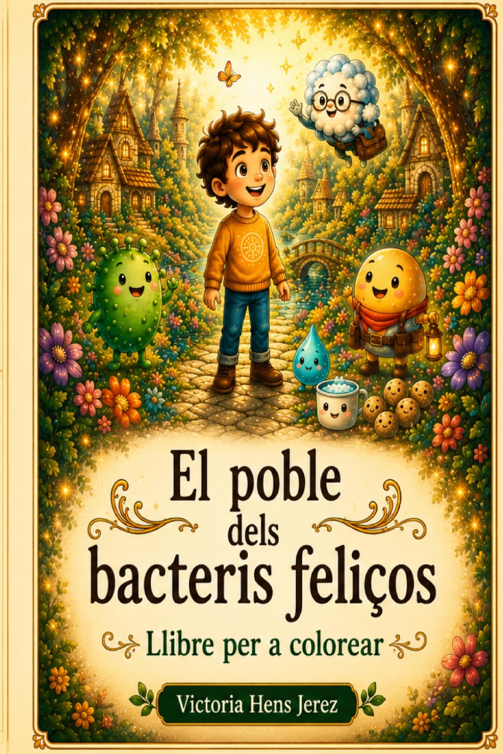 El poble dels bacteris feliços: Llibre per pintar