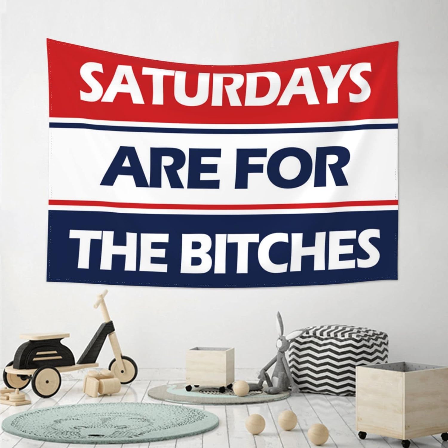 Outdoor Bar Decor Saturdays Are For The Bitches Tapestry Bedroom Decorations Bedroom Door Decor(100X150CM)