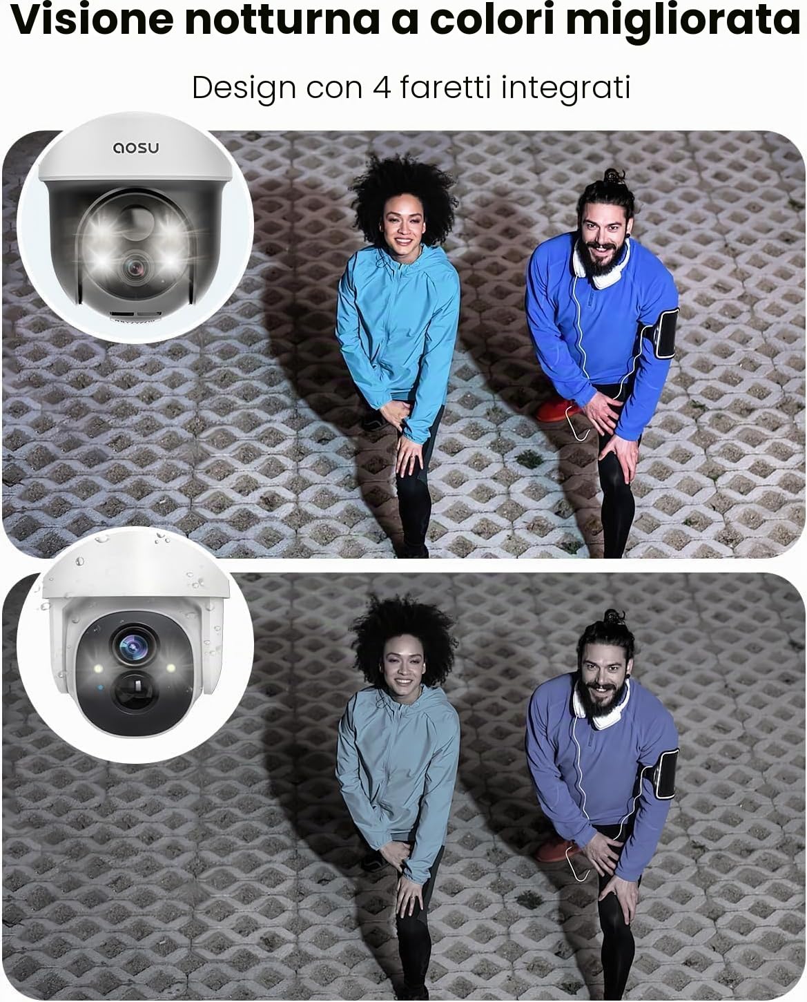 aosu 2K Überwachungskamera Aussen Solar Akku, 3MP 360° ° Schwenken & Neige | Automatische Verfolgung, Kabellose WLAN-Kamera Überwachug, Farb-Nachtsicht, KI-Erkennung Person, Zwei-Wege-Audio,Ton- & Licht