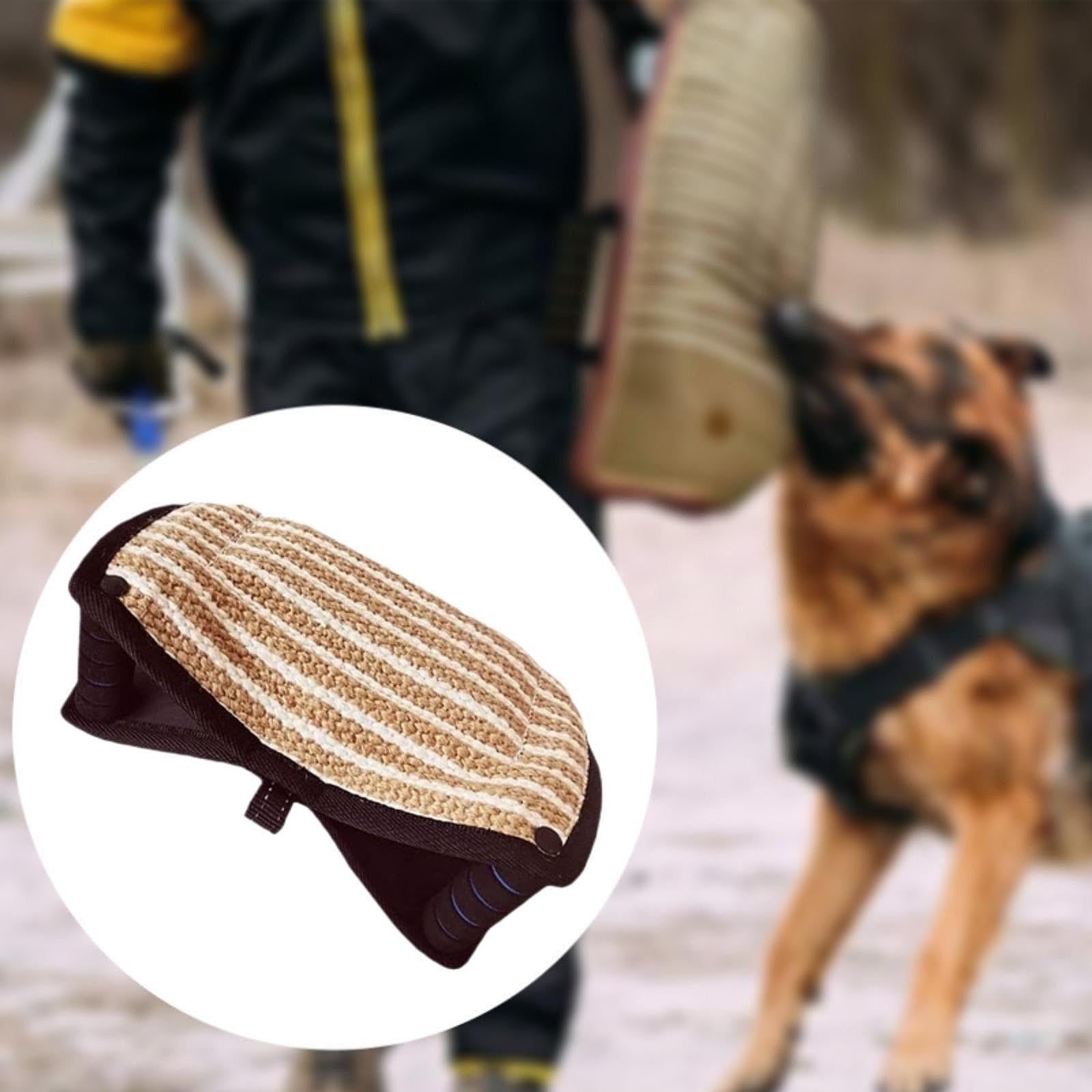 Almohada de para Perros para Entrenamiento Interactivo Almohadilla de Jute con Doble Asa Juguete Masticable Educativo Herramienta de Adiestram