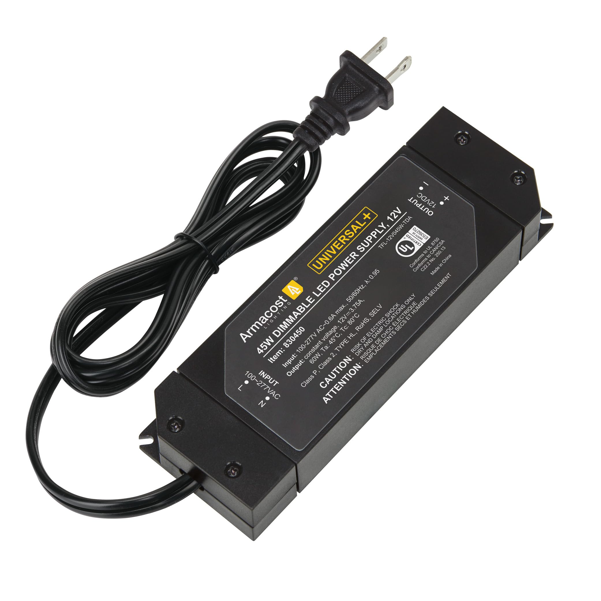 Armacost Lighting 45-Watt Universal+ Dimming LED Driver, 12-Volt DC 830450