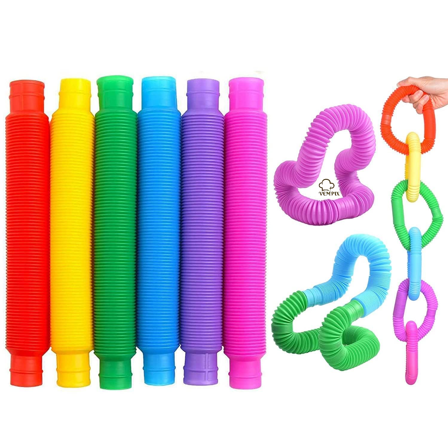vempix Stocking Stuffers | 6 Pop Tubes | Imaginative Play & Stimulating Creative Learning | Toddler Toys Stocking Stuffers for Kids Boys (B0D6LPYB2L) Amazon Price History, Amazon Price Tracker