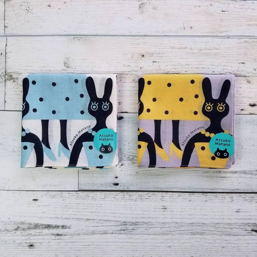 Amazon.co.jp: うさぎ俣野温子 マタノアツコハンカチ 大判 2枚