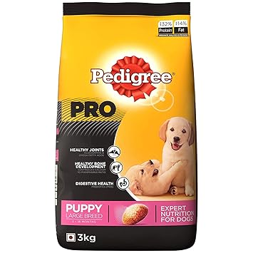 Pedigree PRO Expert Nutrition Large Breed Puppy (3-18 Months), Dry Dog Food, Chicken Flavor, 3kg Pack