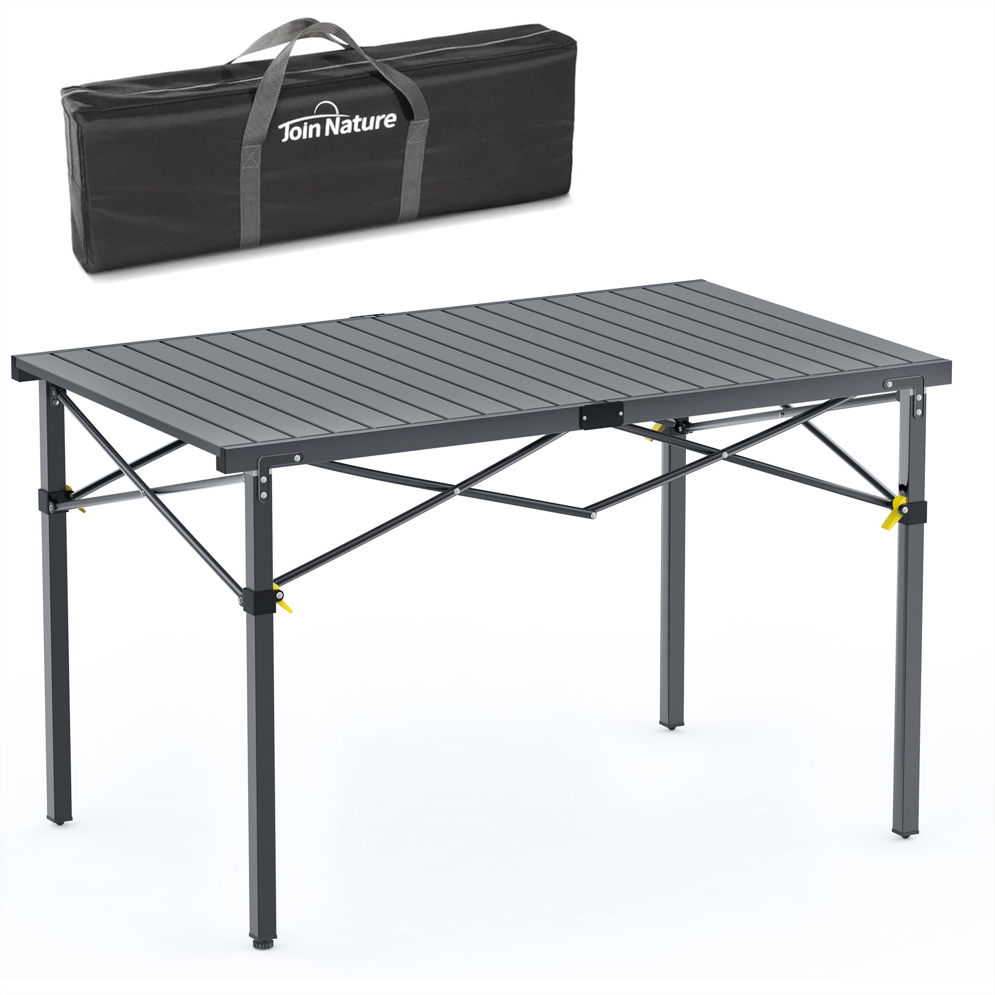 Join Nature Campingtisch Klappbar Bis 100KG mit Tragetasche Klapptisch für 6 Personen - Roll Up Camping Tisch 118 x 70CM Übergröße Rolltisch für Camping, Outdoor, Garten, Picknick